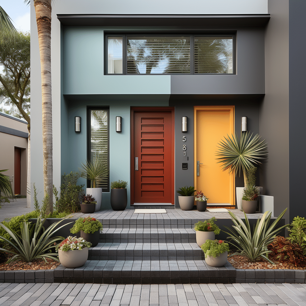 Front Door Design Vibrant Colors,